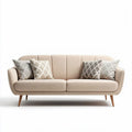 Fabric sofa with geometric printed cushions for living room 180 x 85 x 80cm