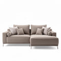 Sectional sofa with removable cushions in light beige fabric 200 x 90 x 85cm